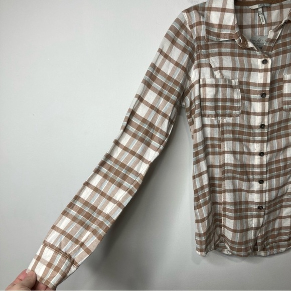 NWT BKE plaid flannel button down shirt size XS - Picture 2 of 6